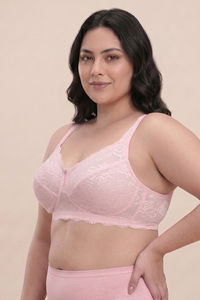 Zivame Forever Yours True Curv Double Layered Non Wired Full Coverage Super Support Bra - Rose Quartz — thumbnail 3